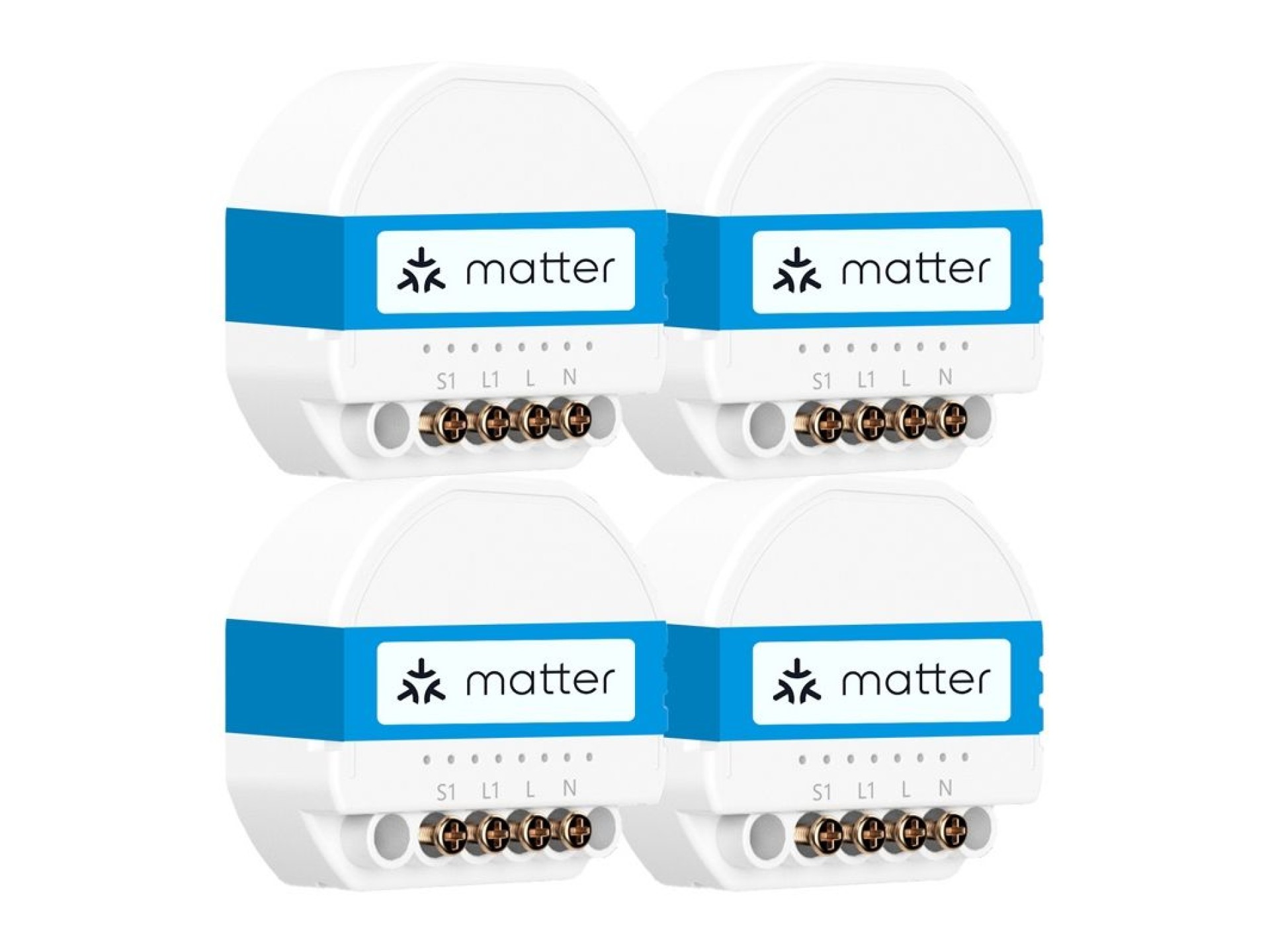 MEROSS MSS815MAQUA-UN - Paquete de 4 interruptores Wi-Fi inteligentes