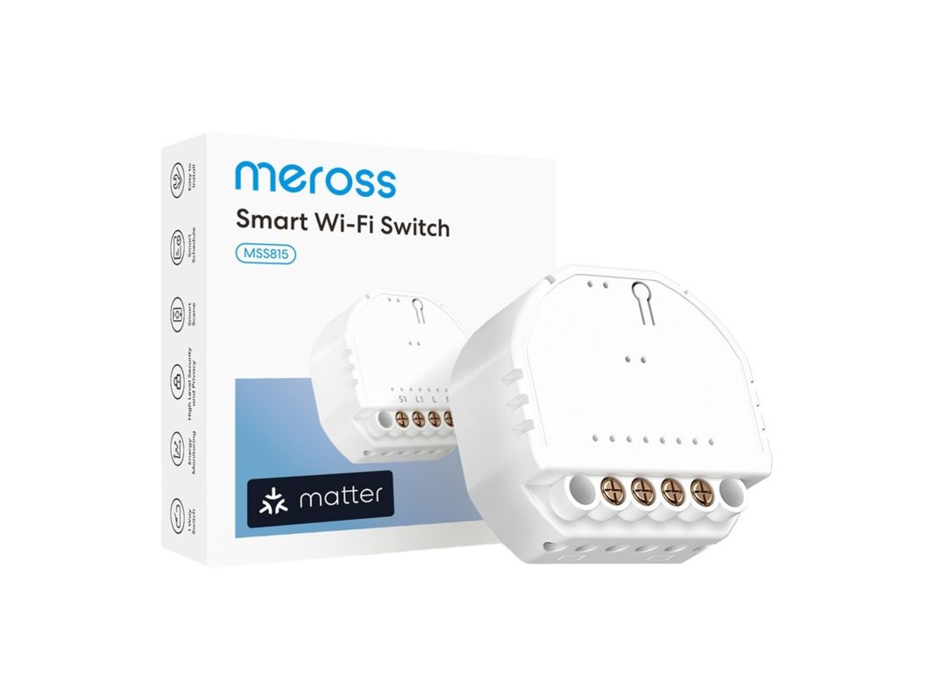 MEROSS MSS815MAQUA-UN - Paquete de 4 interruptores Wi-Fi inteligentes
