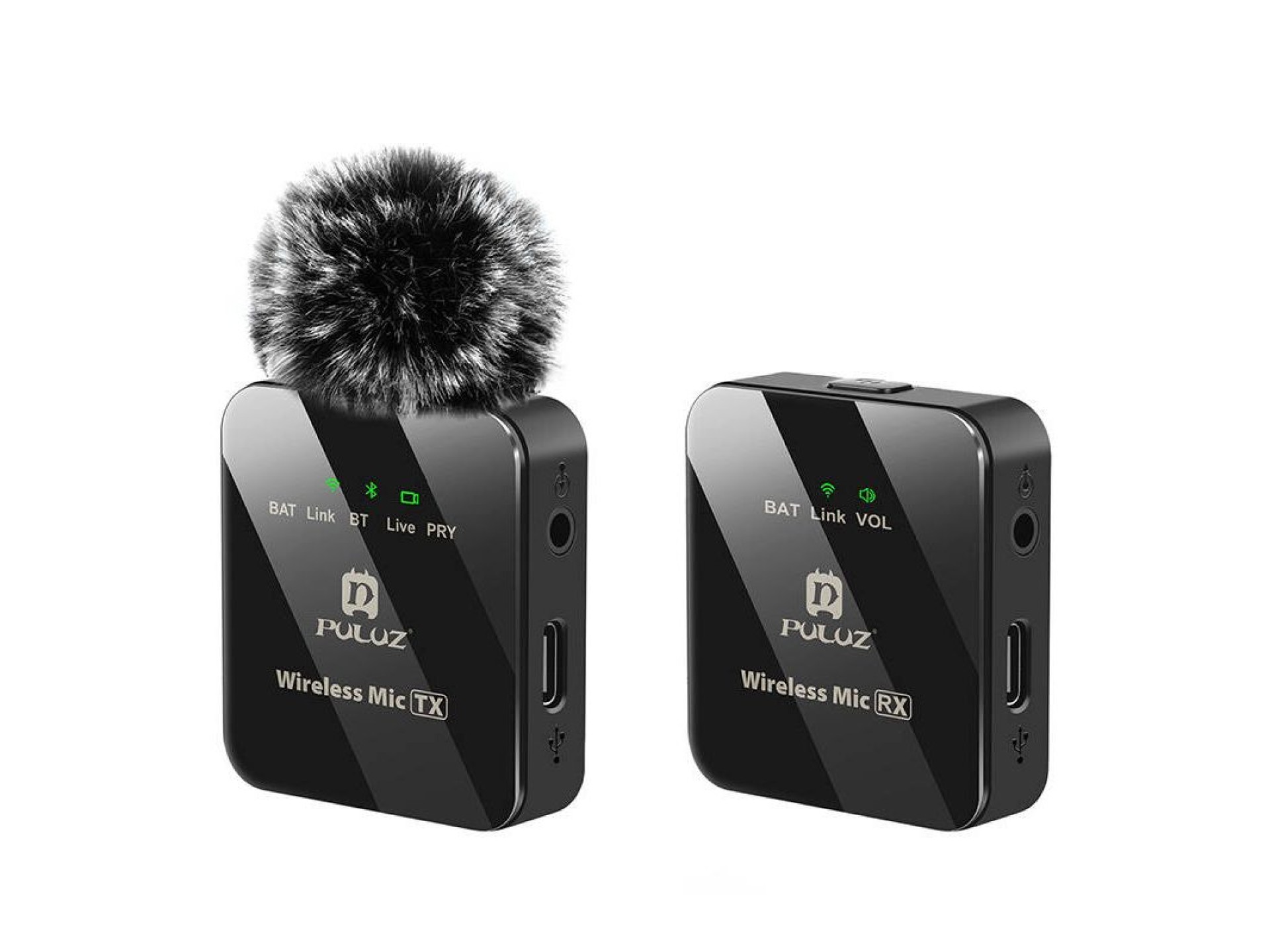 Wireless Lavalier Microphone PULUZ 1 TX + 1 RX
