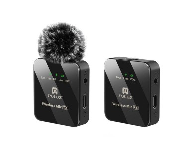 Microfone de lapela sem fios PULUZ 1 TX + 1 RX Microfone de lapela sem fios PULUZ 1 TX + 1 RX