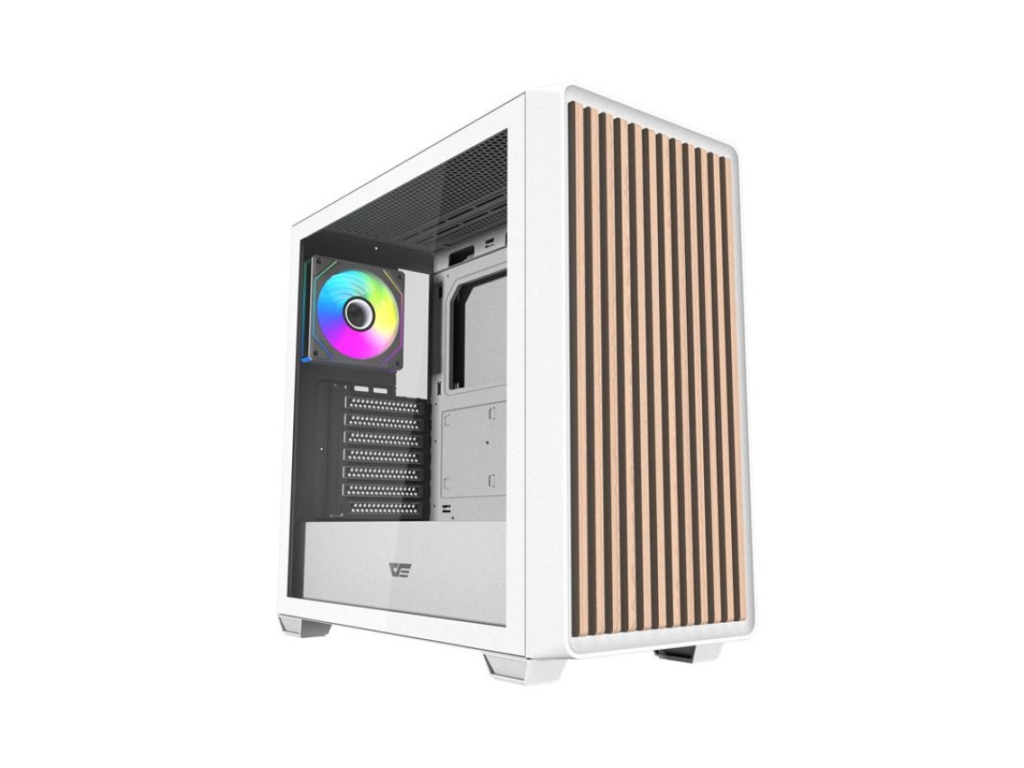 Caja de ordenador Darkflash DS900WD ATX (blanca) + 4 ventiladores