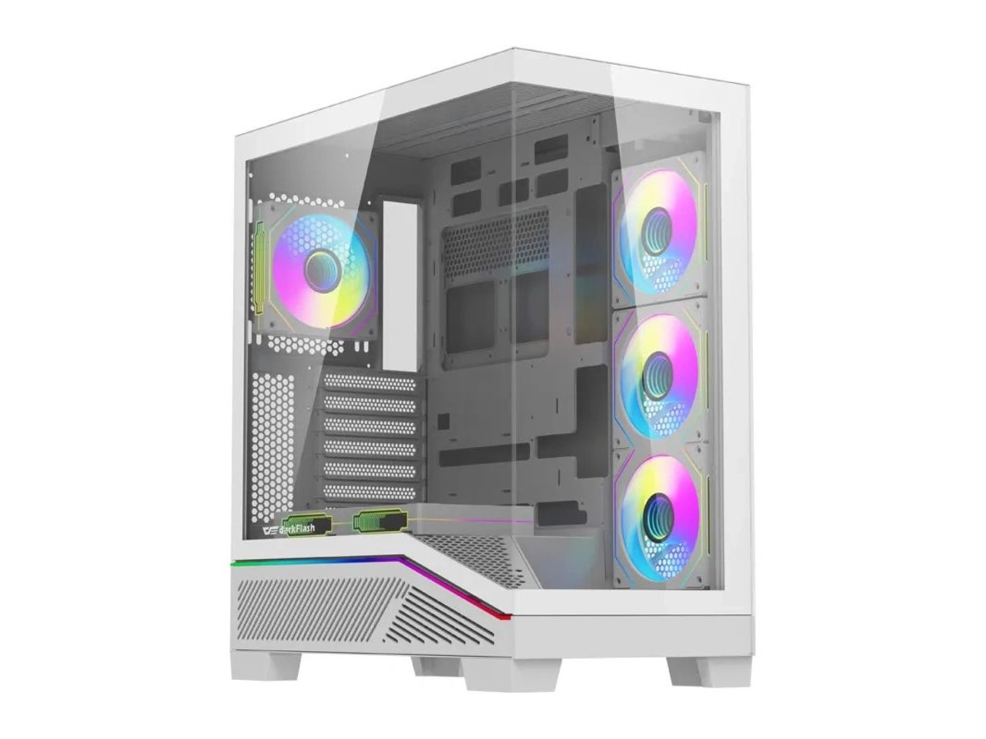 Caja de ordenador Darkflash K430 + ventiladores (blanca)