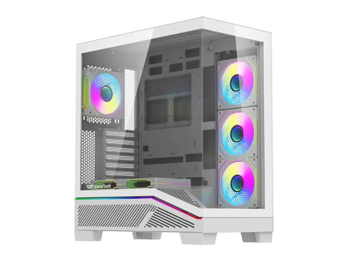 Caja de ordenador Darkflash K430 + ventiladores (blanca)