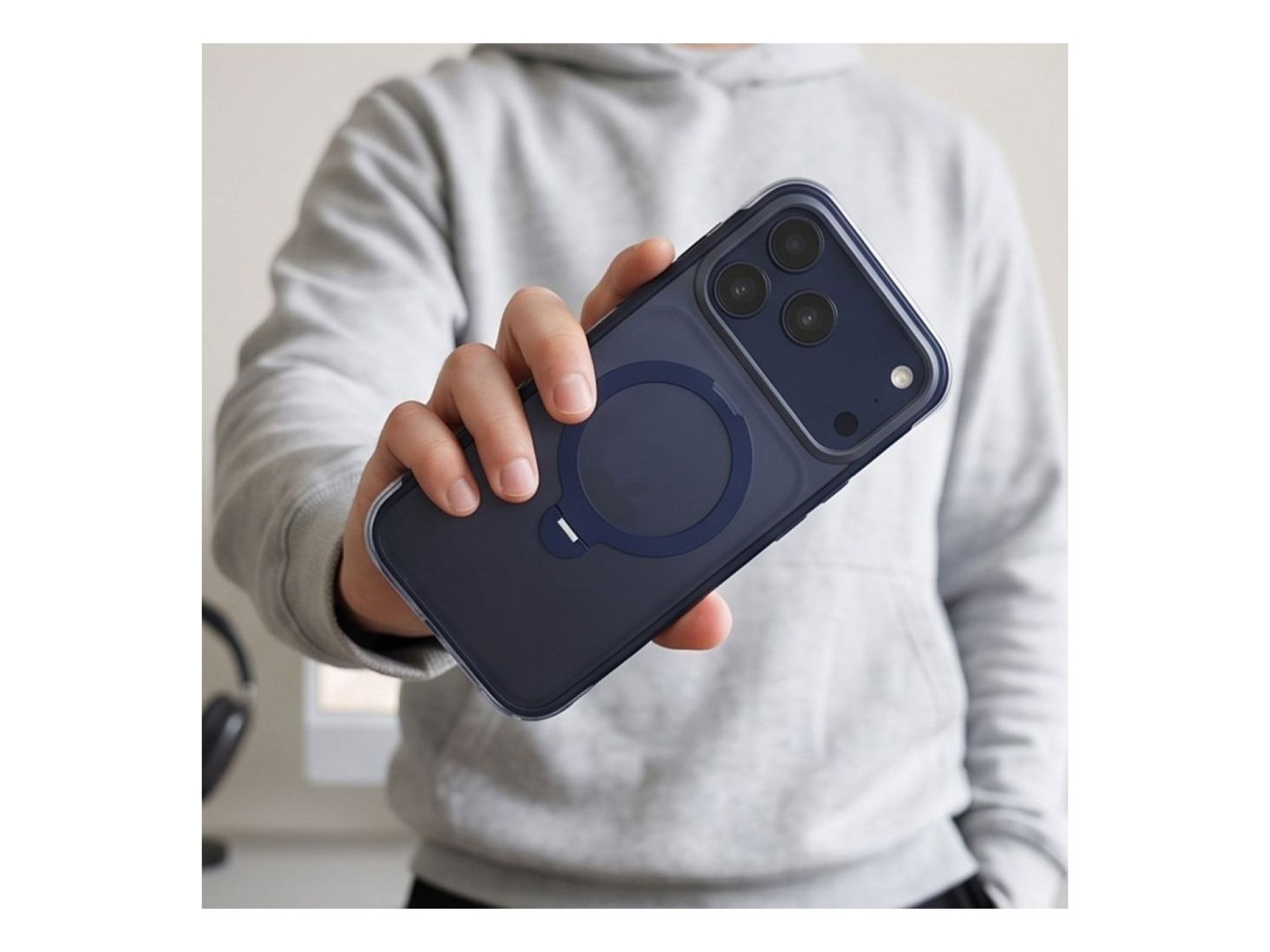 Funda Tech-Protect MagAir Stand MagSafe CC para iPhone 18 Pro / 17 Pro - Azul marino mate