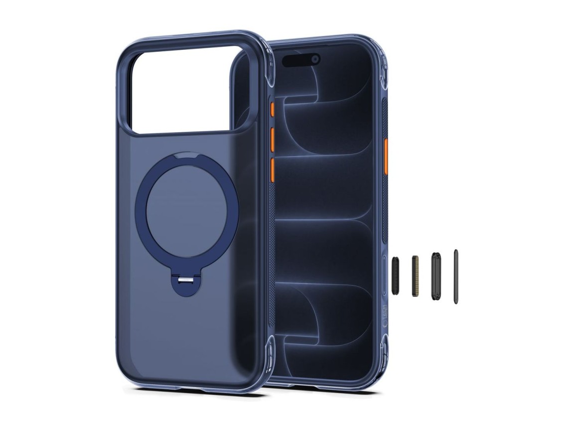 Funda Tech-Protect MagAir Stand MagSafe CC para iPhone 18 Pro / 17 Pro - Azul marino mate