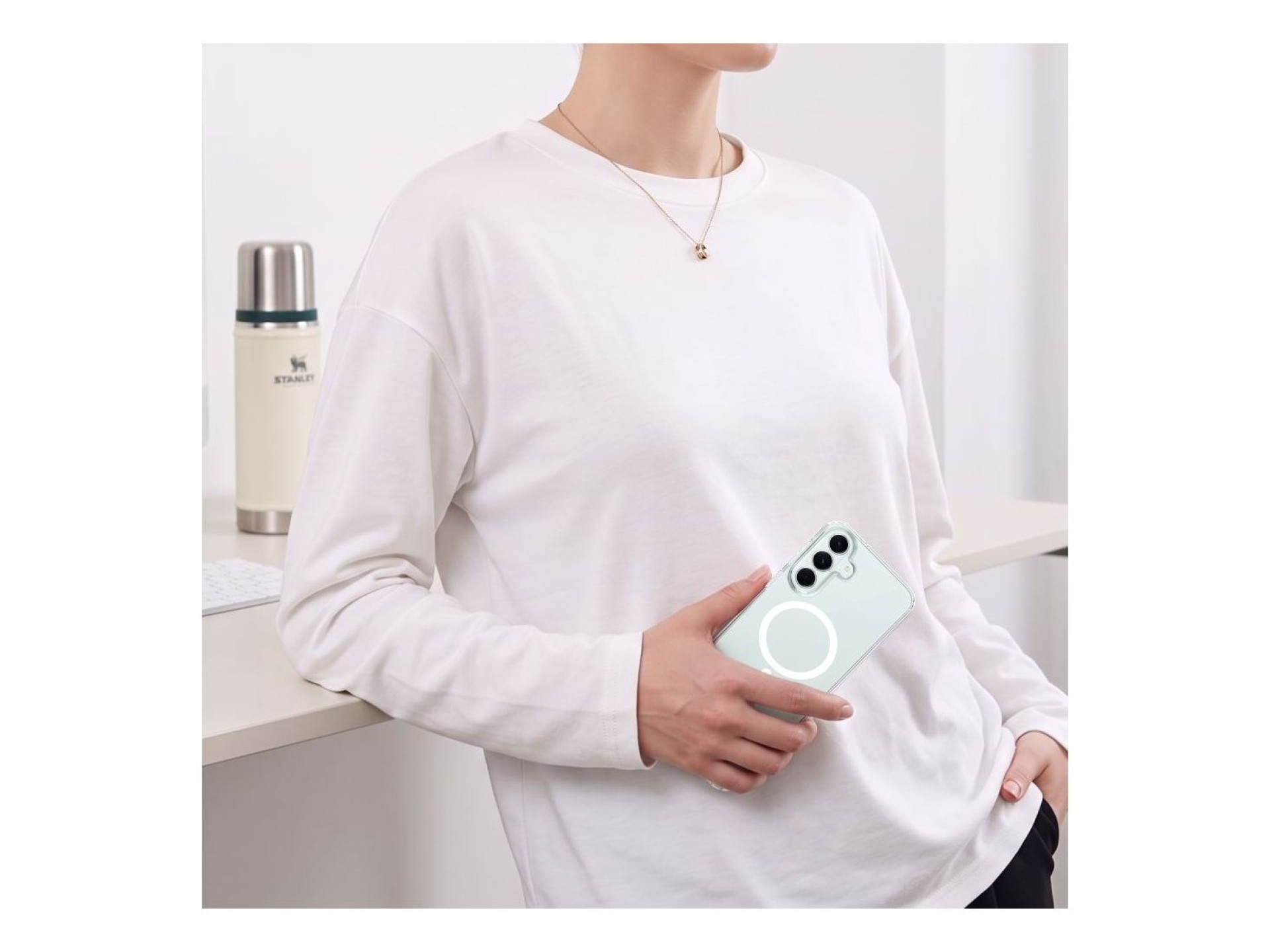 Capa Tech-Protect FlexAir Hybrid MagSafe para Samsung Galaxy S26 FE - Transparente