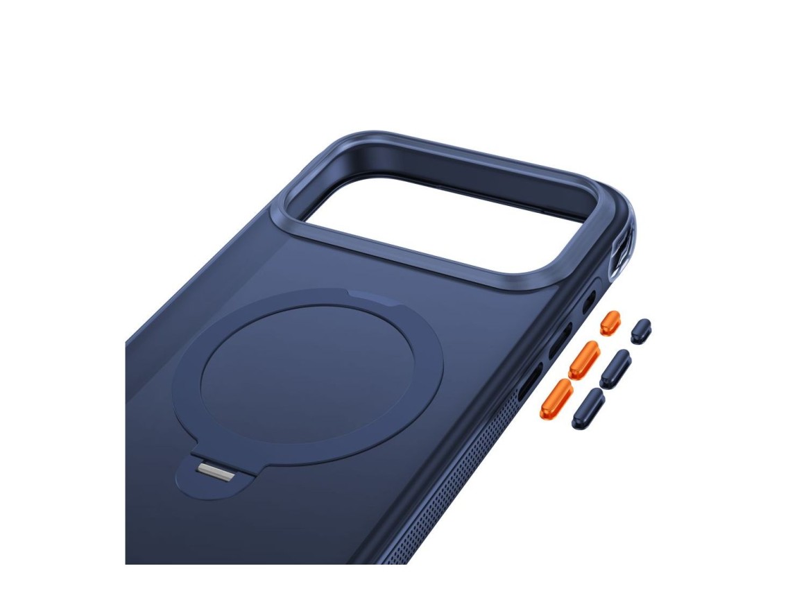 Funda Tech-Protect MagAir Stand MagSafe CC para iPhone 18 Pro / 17 Pro - Azul marino mate