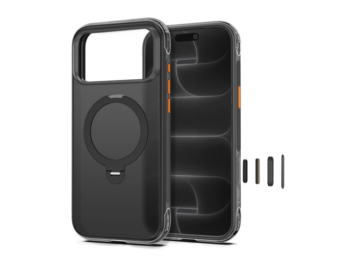 Tech-Protect MagAir Stand MagSafe CC Case for iPhone 18 Pro / 17 Pro - Matte Black