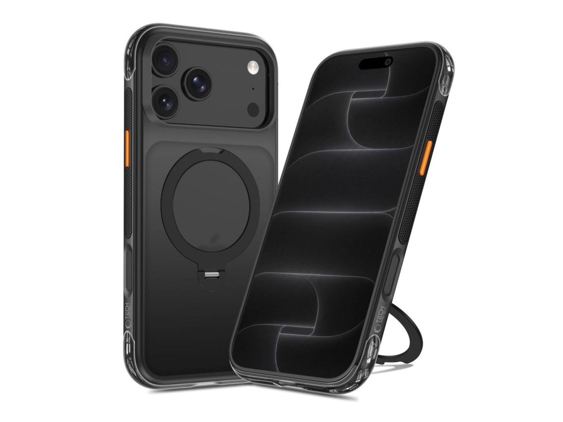Tech-Protect MagAir Stand MagSafe CC Case for iPhone 18 Pro / 17 Pro - Matte Black