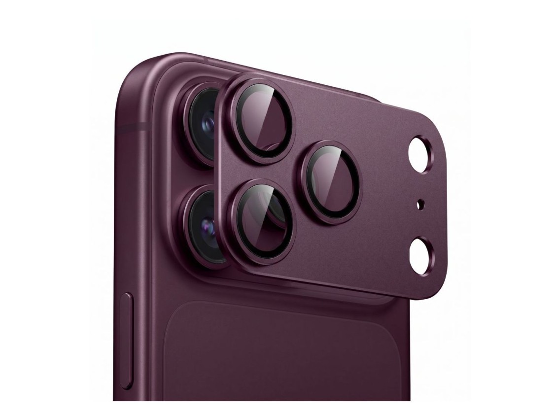 Tech-Protect Camfull Fit+ Tempered Glass Camera Screen Protector for iPhone 18 Pro - Burgundy