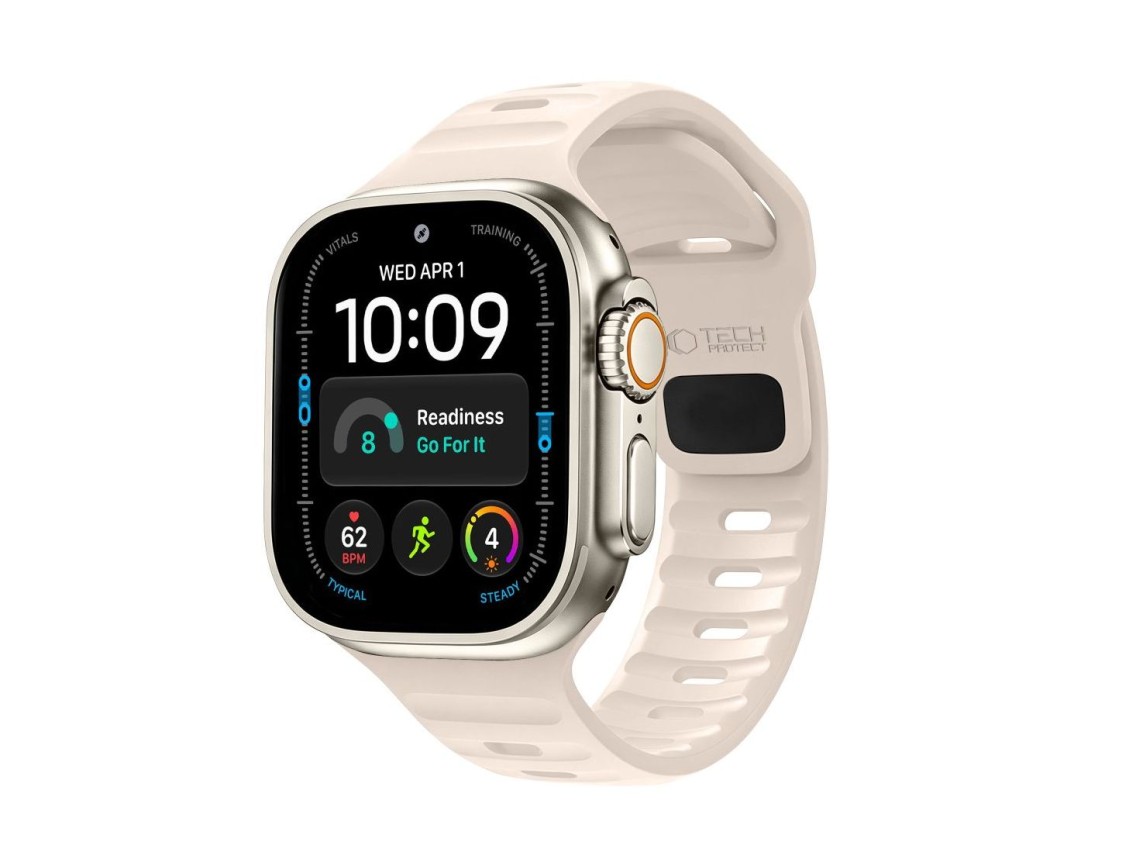 Pulseira Tech-Protect em silicone para Apple Watch 44/45/46/49 mm - Bege