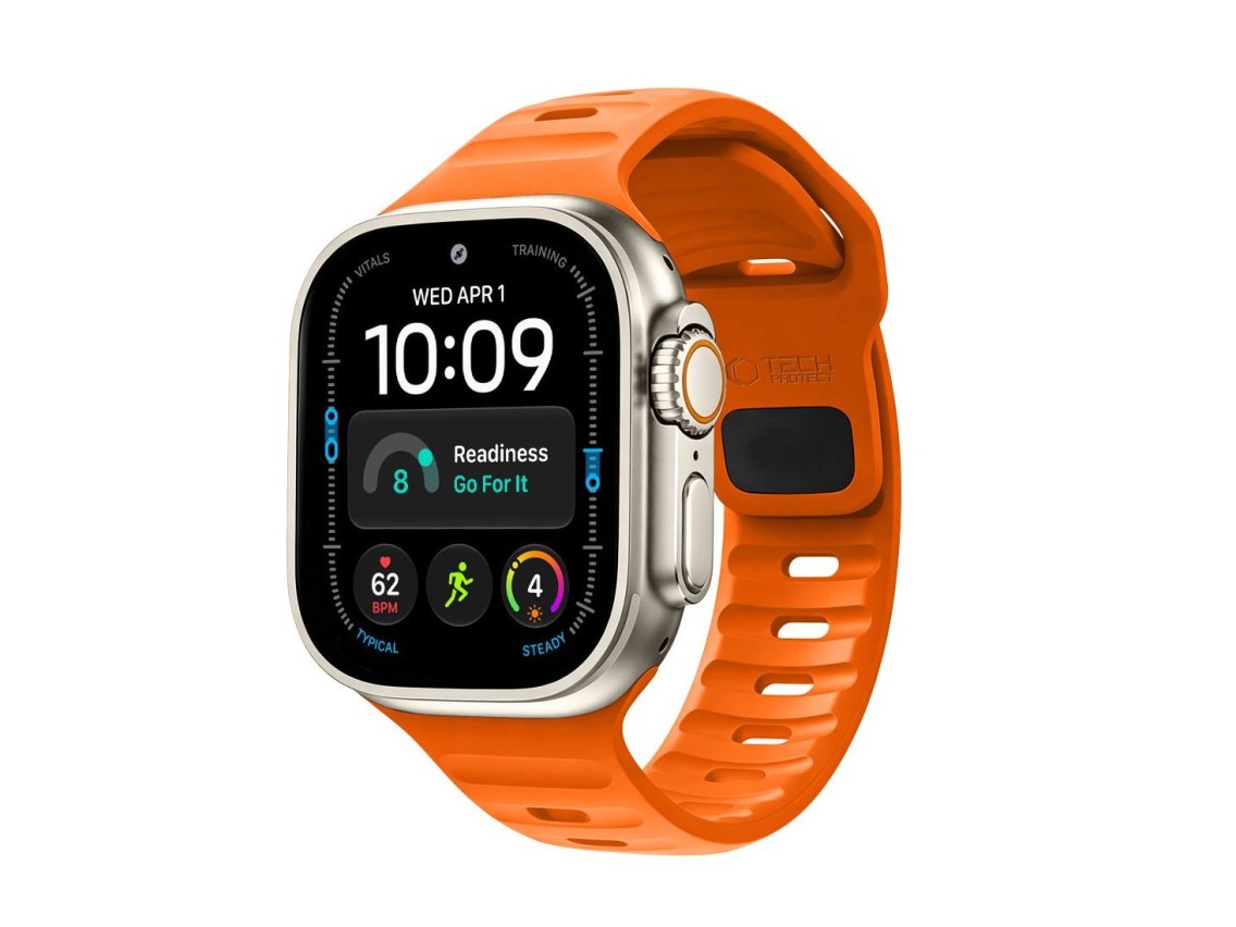 Pulseira Tech-Protect em silicone para Apple Watch 44/45/46/49 mm - Laranja