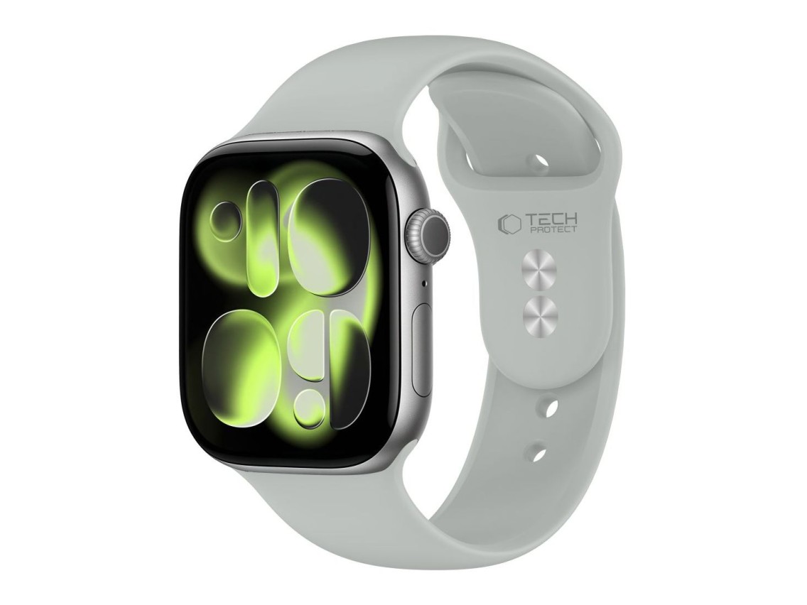Bracelete em silicone Tech-Protect para Apple Watch 44/45/46/49 mm - Cinzento