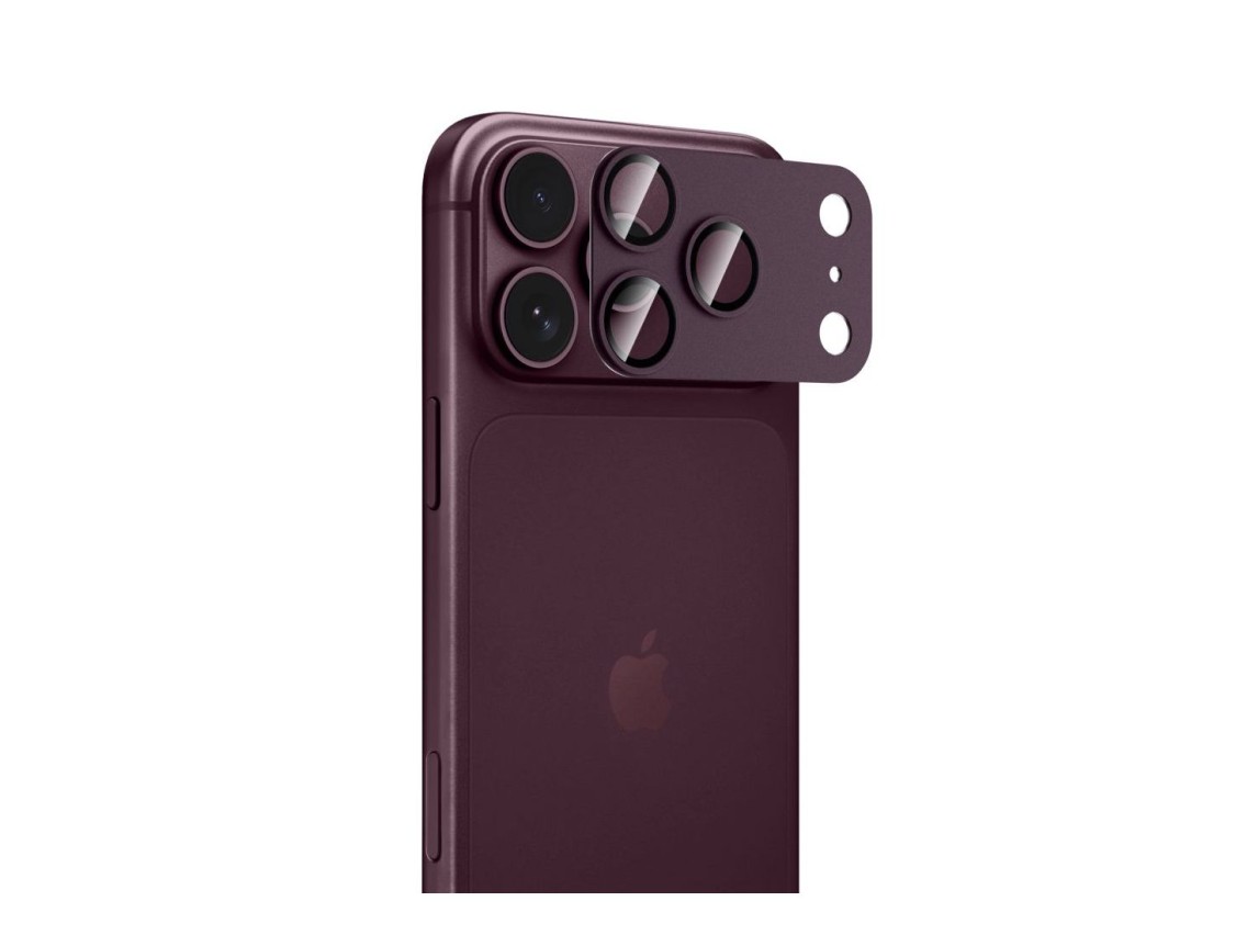 Tech-Protect Camfull Fit+ Tempered Glass Camera Screen Protector for iPhone 18 Pro - Burgundy