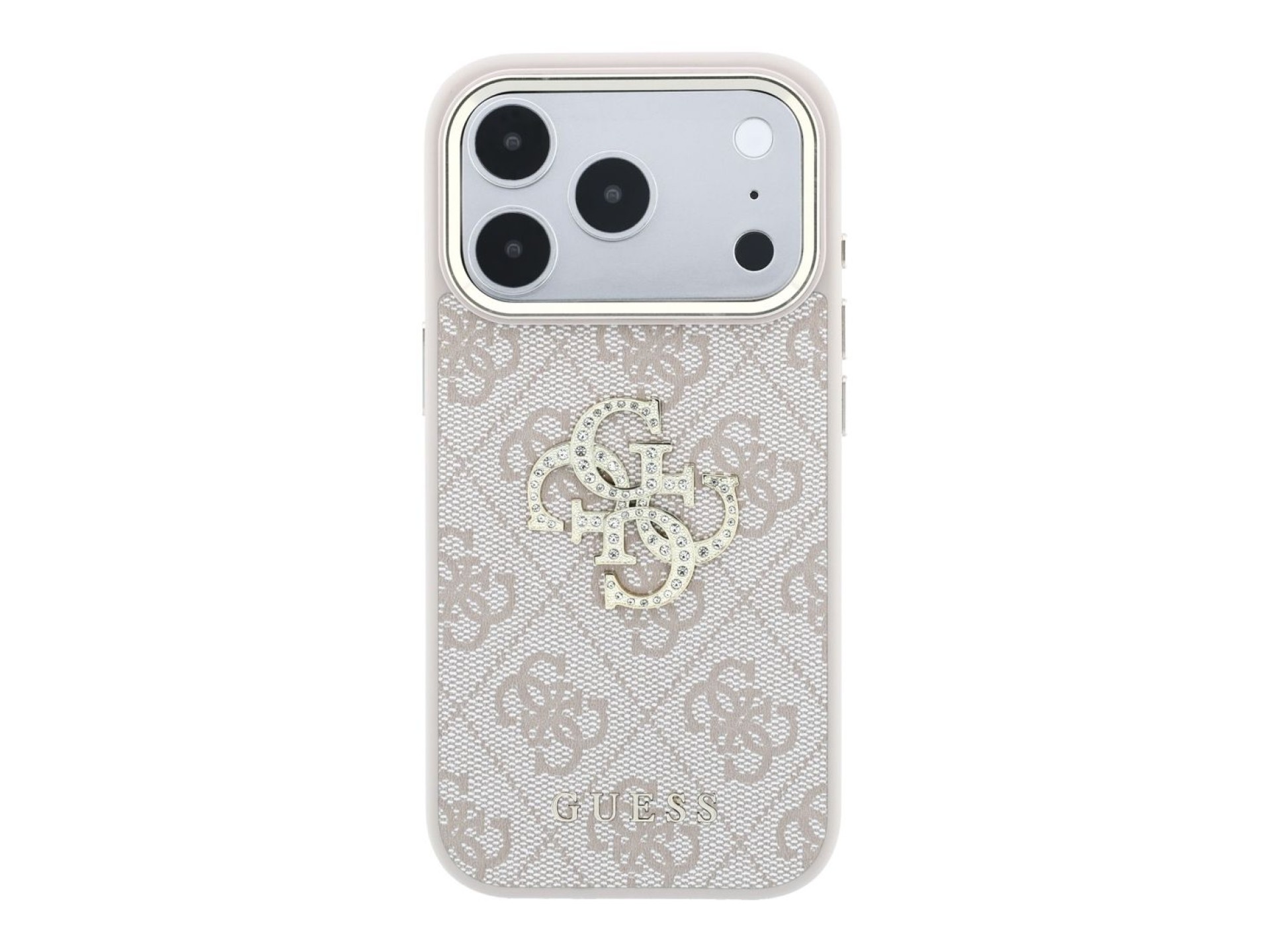 Funda Guess 4G con logo Big Strass para iPhone 18 Pro Max / 17 Pro Max - Rosa