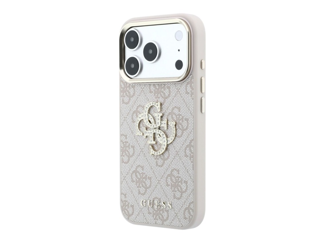 Funda Guess 4G con logo Big Strass para iPhone 18 Pro Max / 17 Pro Max - Rosa