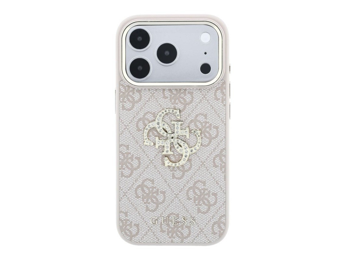 Funda Guess 4G con logo Big Strass para iPhone 18 Pro Max / 17 Pro Max - Rosa