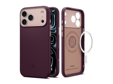 Capa Spigen Nano Pop MagSafe para iPhone 18 Pro/17 Pro - cerejeira escura