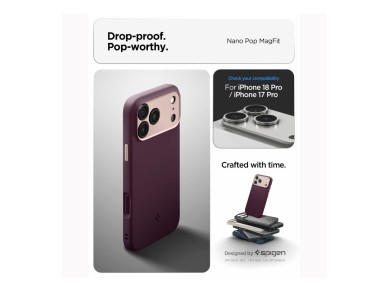 Spigen Nano Pop MagSafe case for iPhone 18 Pro / 17 Pro - dark cherry
