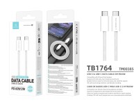 Cable USB-C a USB-C TECHANCY TB1764, 2 m, PD 60 W, carga r�pida y transferencia de datos, textura tr
