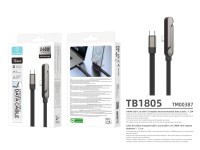 Cable USB-C a USB-C TECHANCY TB1805 de 240 W, 1,2 m, soporte plegable, nailon trenzado, conector de 