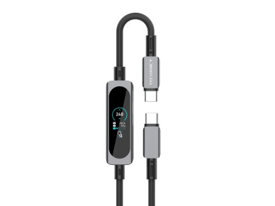 Cable USB-C a USB-C TECHANCY TB1806 de 240 W, PD 3.1, 1,2 m, pantalla t�ctil TFT, trenzado de nailon