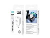 Carregador USB-C 45W TECHANCY TM02127, Carregamento Rapido PD 3.0 PPS, USB-A QC 3.0, 2 Portas, Ficha