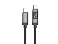 Cable USB-C a USB-C de 100 W TECHANCY TB1807, 1 m, pantalla digital OLED, trenzado de nailon, datos Cable USB-C a USB-C de 100 W TECHANCY TB1807, 1 m, pantalla digital OLED, trenzado de nailon, datos