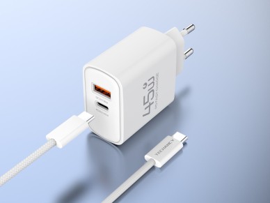 Carregador USB-C 45W TECHANCY TM02128, PD 3.0 PPS, USB-A QC 3.0, Carregamento Rapido, com Cabo USB-C Carregador USB-C 45W TECHANCY TM02128, PD 3.0 PPS, USB-A QC 3.0, Carregamento Rapido, com Cabo USB-C