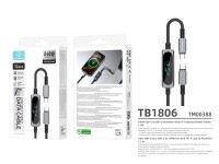 Cable USB-C a USB-C TECHANCY TB1806 de 240 W, PD 3.1, 1,2 m, pantalla t�ctil TFT, trenzado de nailon