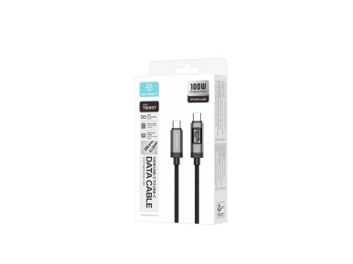 Cable USB-C a USB-C de 100 W TECHANCY TB1807, 1 m, pantalla digital OLED, trenzado de nailon, datos Cable USB-C a USB-C de 100 W TECHANCY TB1807, 1 m, pantalla digital OLED, trenzado de nailon, datos