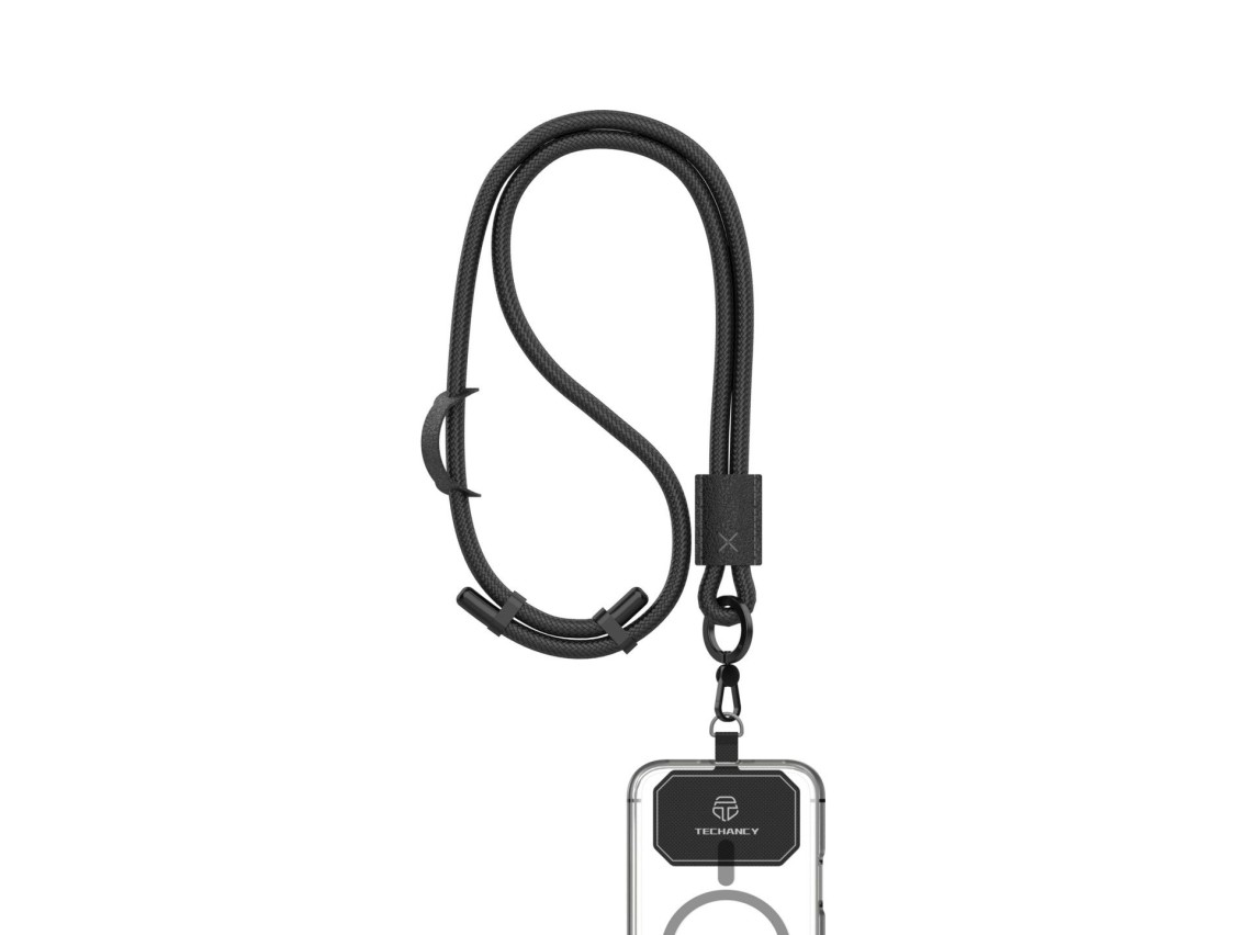 TECHANCY TW2780 Mobile Phone Lanyard, Adjustable 40-70 cm, 8 mm Braided Cord, Neck and Shoulder Stra