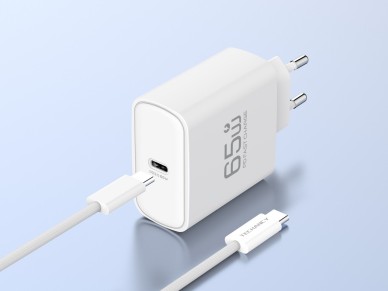 Carregador USB-C 65W TECHANCY TA2845, PD 3.0 PPS, Carregamento Rapido, Cabo USB-C para USB-C 60W de 