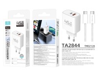 Carregador USB-C 45W TECHANCY TM02128, PD 3.0 PPS, USB-A QC 3.0, Carregamento Rapido, com Cabo USB-C Carregador USB-C 45W TECHANCY TM02128, PD 3.0 PPS, USB-A QC 3.0, Carregamento Rapido, com Cabo USB-C