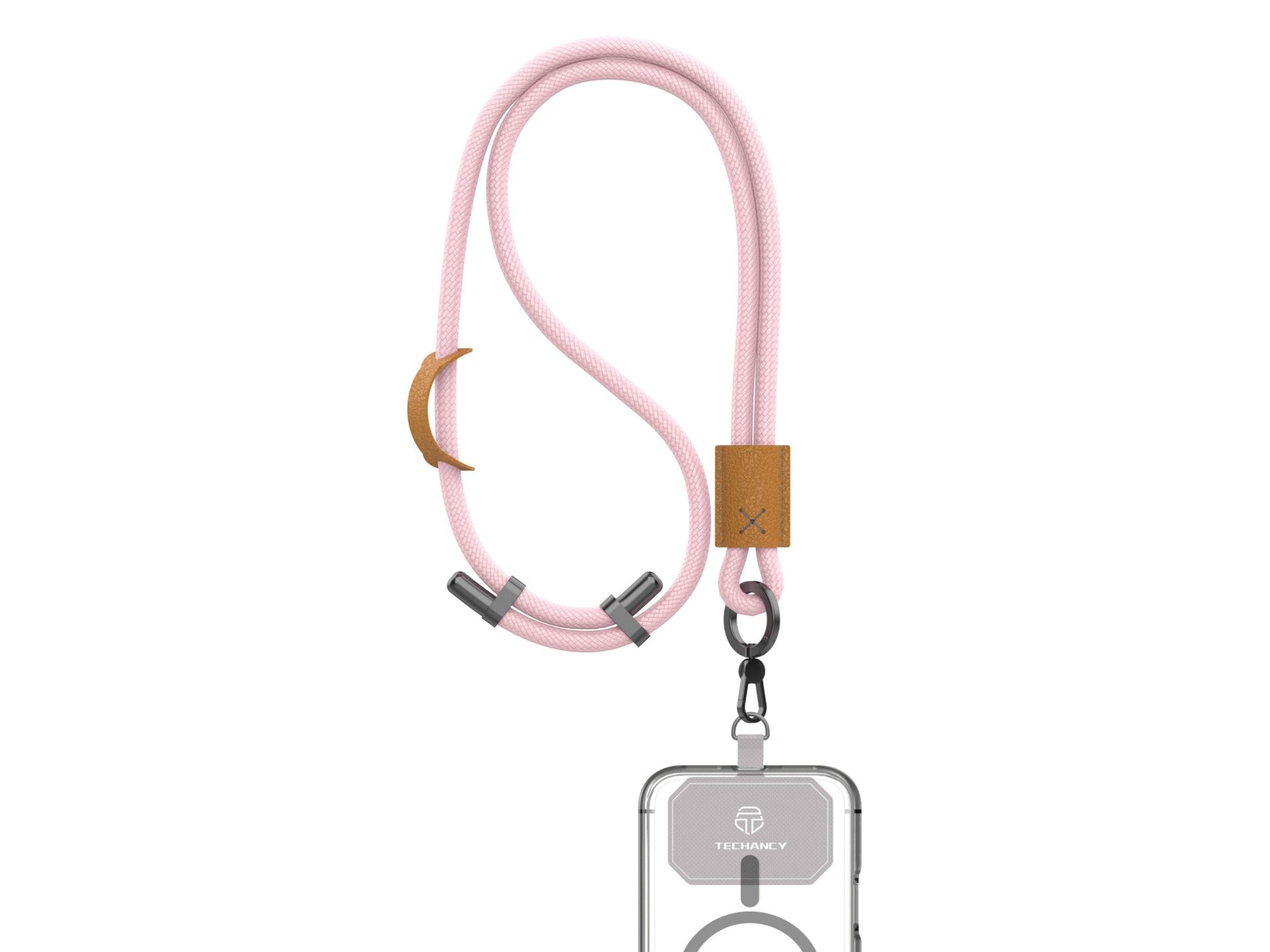 TECHANCY TW2780 Mobile Phone Lanyard, Adjustable 40-70 cm, 8 mm Braided Cord, Neck and Shoulder Stra