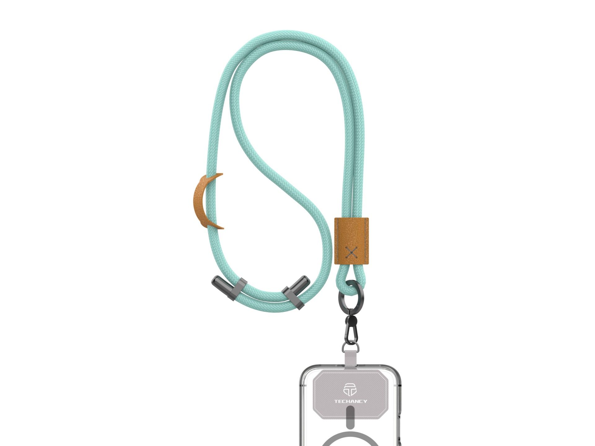 TECHANCY TW2780 Mobile Phone Lanyard, Adjustable 40-70 cm, 8 mm Braided Cord, Neck and Shoulder Stra