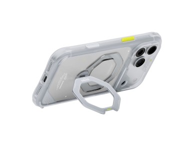 Case Skinarma Saturn MagSafe + Rotating  Kick Stand do iPhone 18 Pro Max / 17 Pro Max Frost