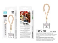 TECHANCY TW2781 Mobile Phone Wristband, Adjustable 10-25 cm, 8 mm Braided Cord, with 2 Snaps, Gold TECHANCY TW2781 Mobile Phone Wristband, Adjustable 10-25 cm, 8 mm Braided Cord, with 2 Snaps, Gold