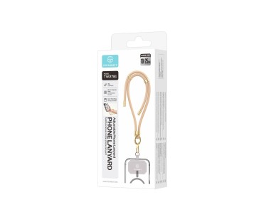 TECHANCY TW2781 Mobile Phone Wristband, Adjustable 10-25 cm, 8 mm Braided Cord, with 2 Snaps, Gold
