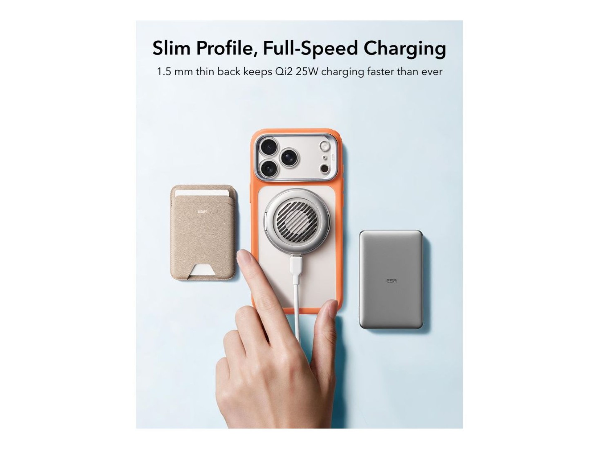 Capa MagSafe ESR Classic Hybrid com suporte para iPhone 18 Pro/17 Pro - Laranja Mate
