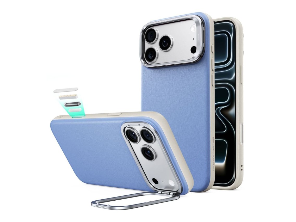 Capa MagSafe com suporte ESR Atelier para iPhone 18 Pro/17 Pro - Azul Claro