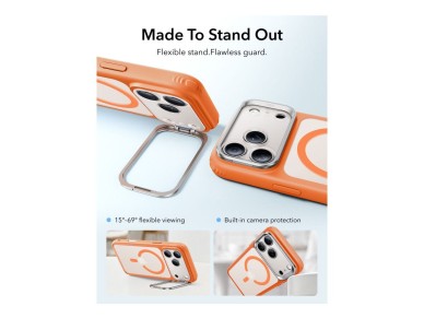 Capa MagSafe ESR Classic Hybrid com suporte para iPhone 18 Pro/17 Pro - Laranja Mate