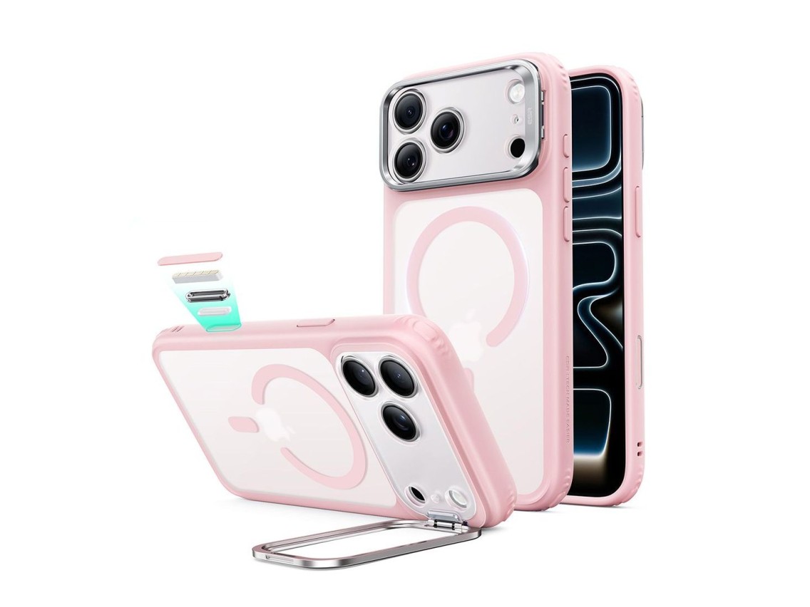 Capa MagSafe ESR Classic Hybrid com suporte para iPhone 18 Pro/17 Pro - Rosa Mate
