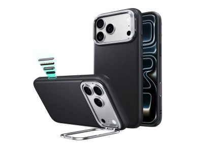 Capa ESR em pele com suporte e MagSafe para iPhone 18 Pro Max / 17 Pro Max - Preta Capa ESR em pele com suporte e MagSafe para iPhone 18 Pro Max / 17 Pro Max - Preta