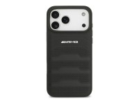 Mercedes AMG Leather Debossed Lines Logo Case for iPhone 18 Pro Max / 17 Pro Max - Black
