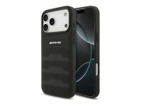 Capa Mercedes AMG em pele com log�tipo em relevo para iPhone 18 Pro Max / 17 Pro Max - Preto