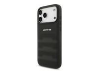 Mercedes AMG Leather Debossed Lines Logo Case for iPhone 18 Pro Max / 17 Pro Max - Black