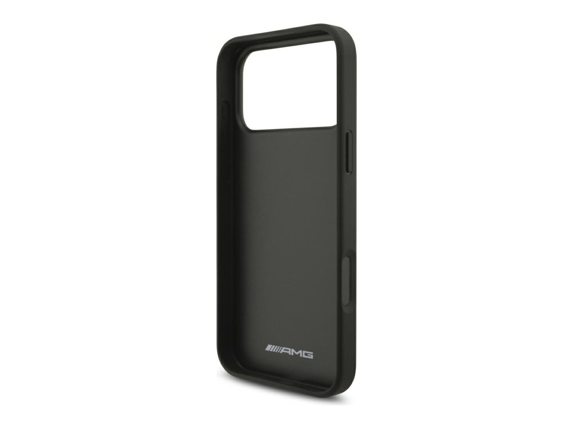 Mercedes AMG Leather Debossed Lines Logo Case for iPhone 18 Pro Max / 17 Pro Max - Black