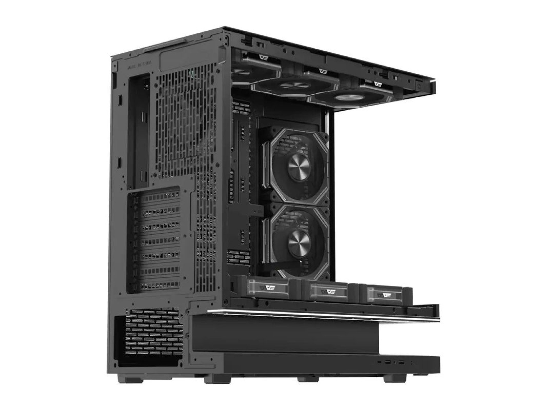 Caja de ordenador DarkFlash F1 + 6 ventiladores (negra)