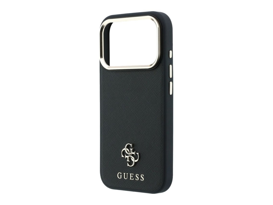 Guess Saffiano Small 4G & Classic Logo MagSafe Case for iPhone 18 Pro / 17 Pro - Black